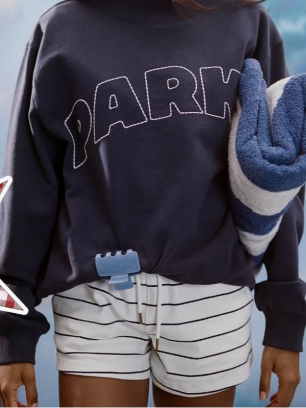 Parke x Target striped, knit, pull-on drawstring shorts